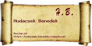 Hudacsek Benedek névjegykártya