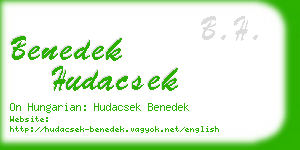 benedek hudacsek business card